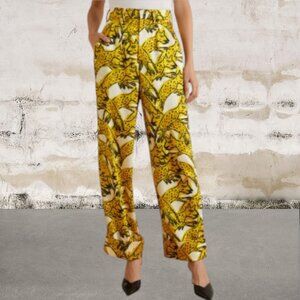 AZ FACTORY Women's Printed Recycled Satin-Twill Wide-Leg Pants Size 40 (US 8-10)